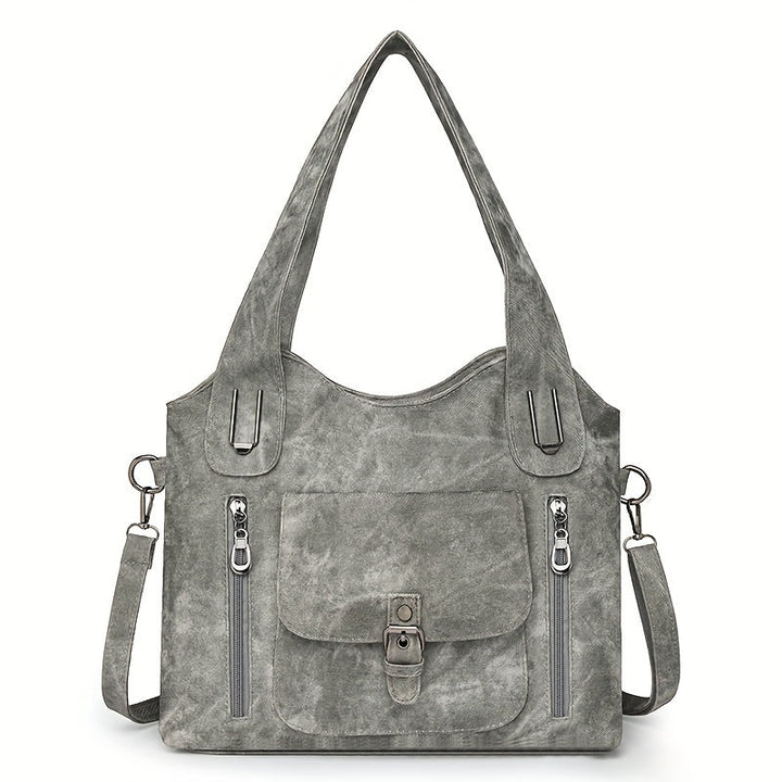 Retro hétköznapi válltáska krém színben – 6. kép