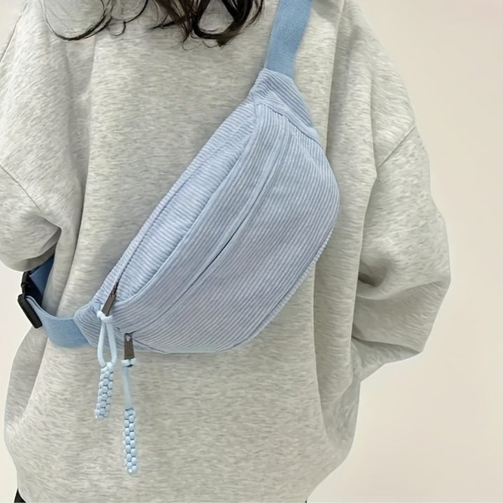 Bordázott hatású crossbody táska állítható pánttal – 6. kép
