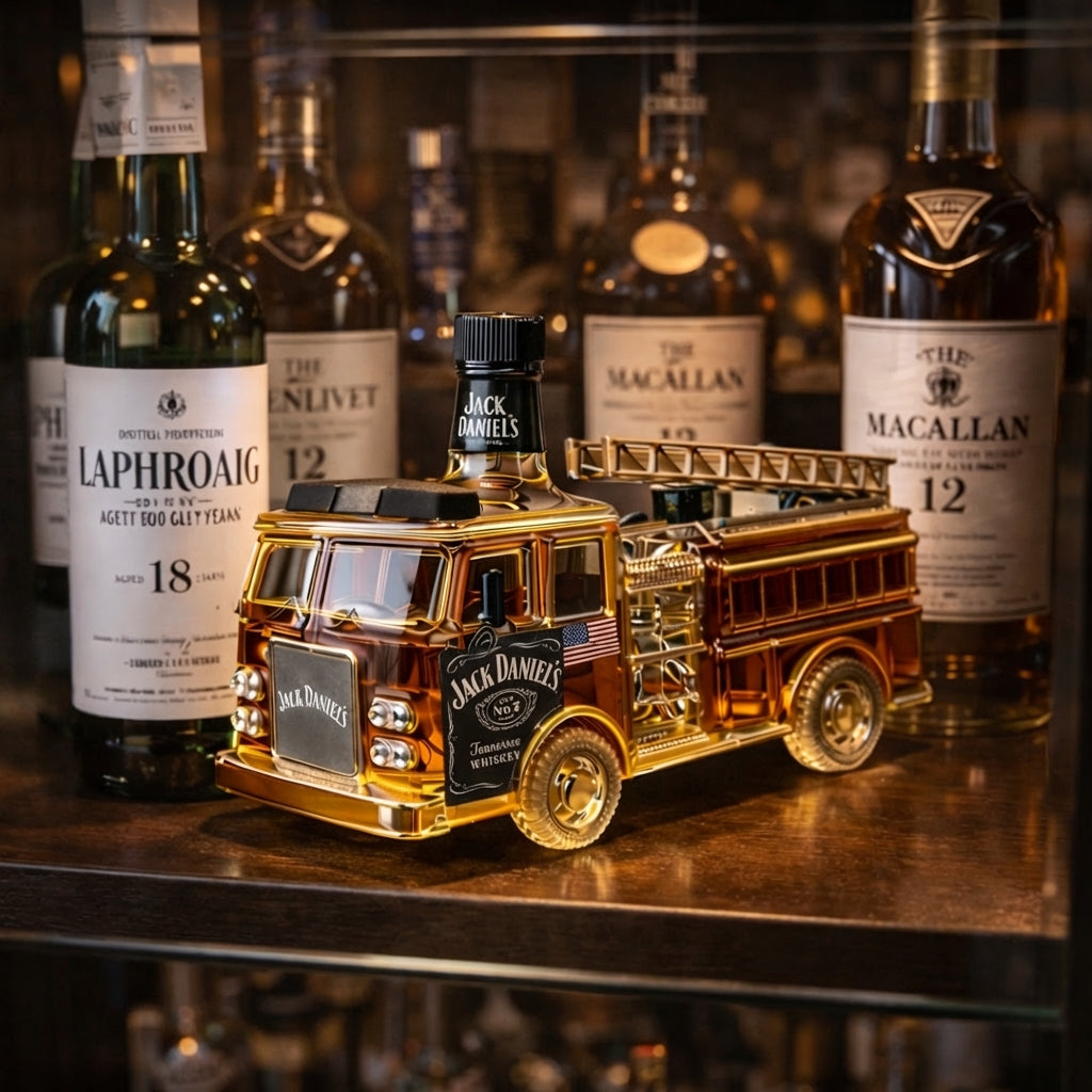 Tűzoltó ihletésű whisky dekanter