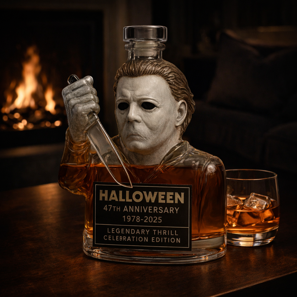 Sötét hangulatú Halloween whisky dekanter