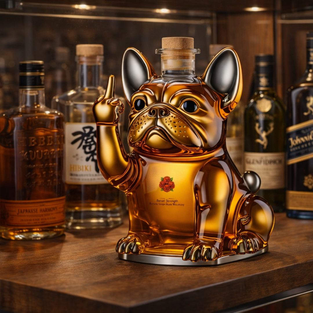 Kutya formájú klasszikus whisky dekanter