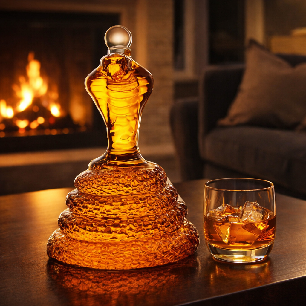 Kobra formájú whisky dekanter