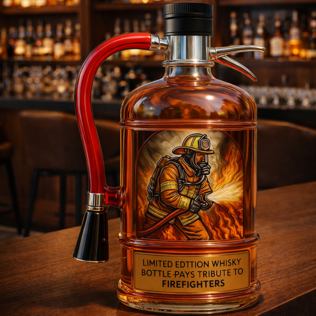 Tűzoltókészülék formájú whisky dekanter