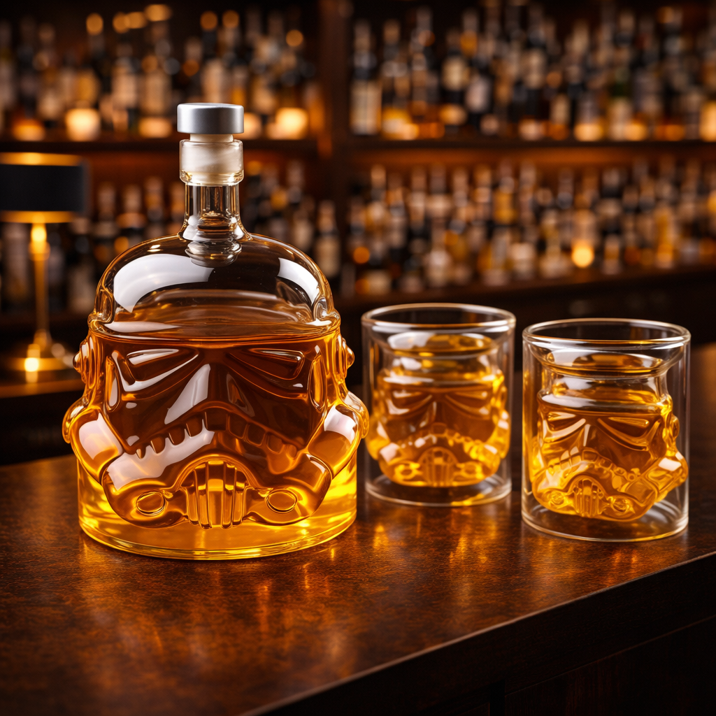 Whisky dekanter két hozzá illő pohárral
