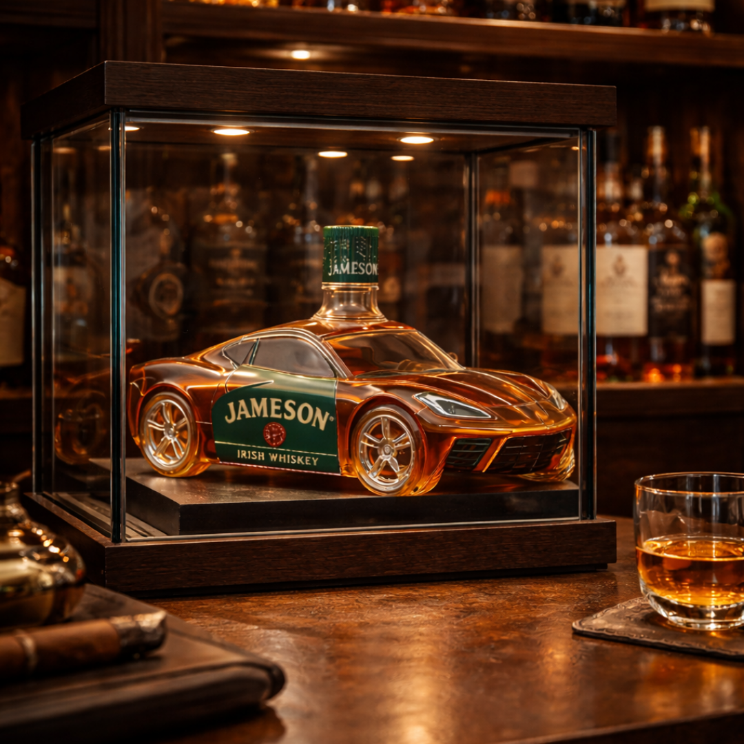 Corvette sportautó formájú whisky dekanter
