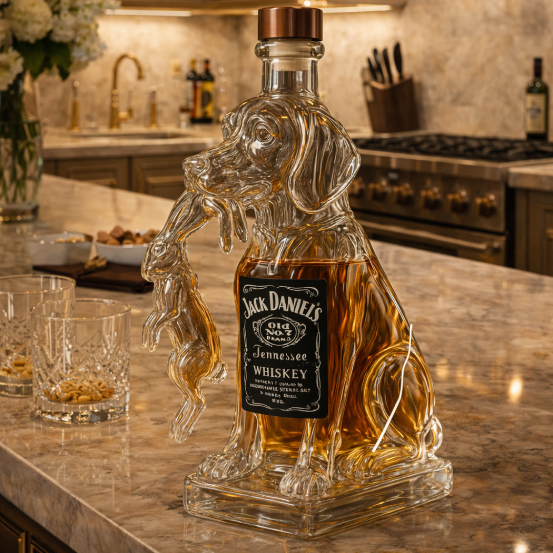 Kutya formájú whisky dekanter