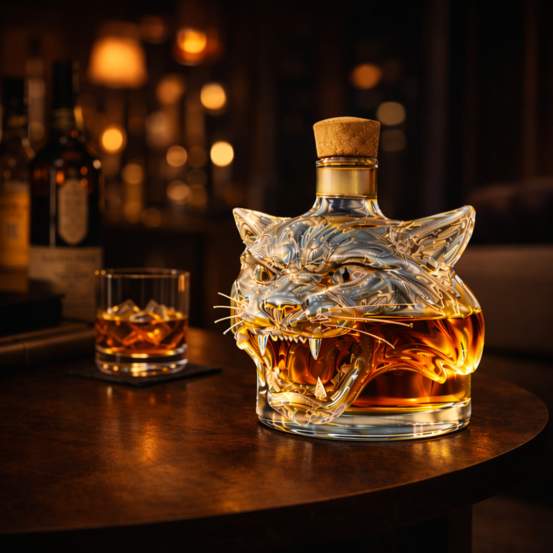Tigris formájú whisky dekanter