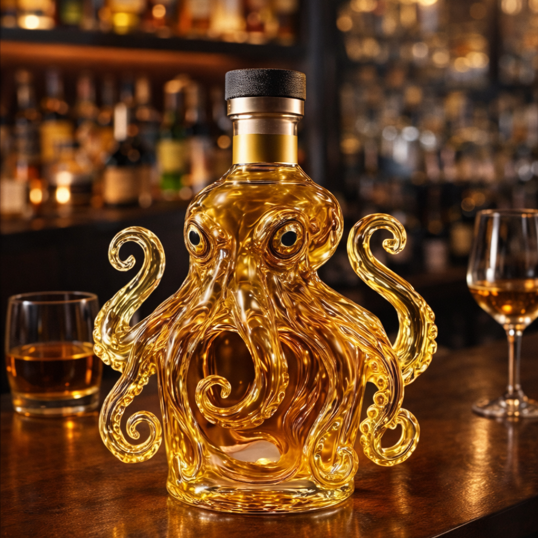 Polip formájú whisky dekanter