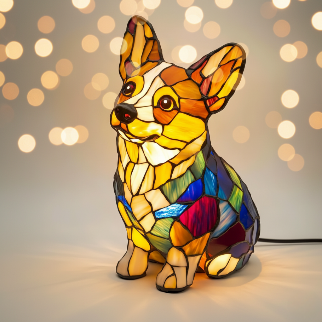 Geometrikus corgi formájú LED lámpa