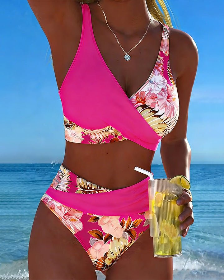 Virágmintás nyitott hátú tankini – 7. kép