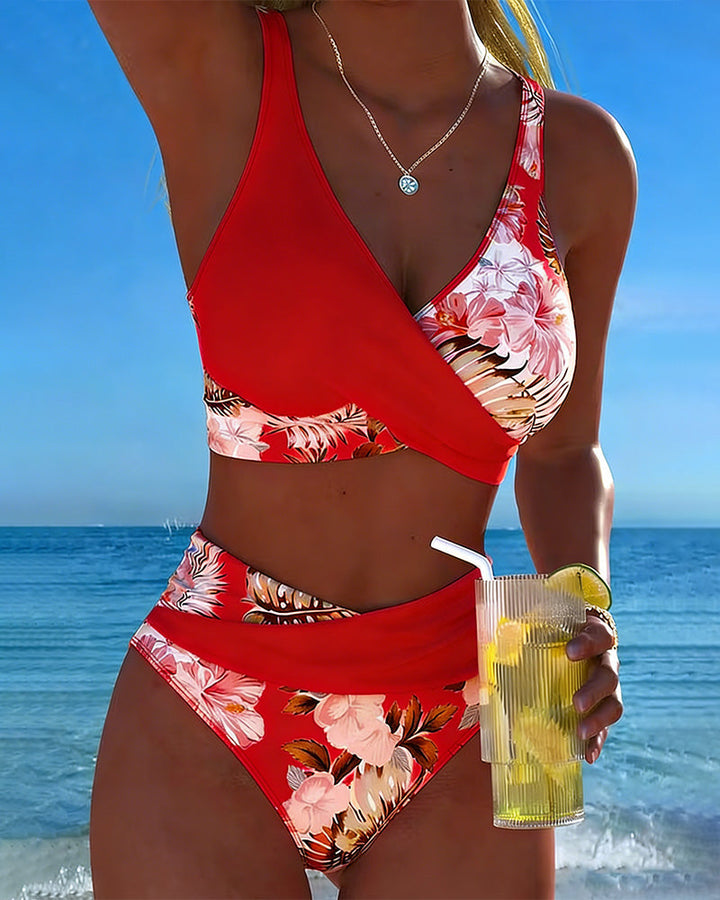 Virágmintás nyitott hátú tankini – 6. kép