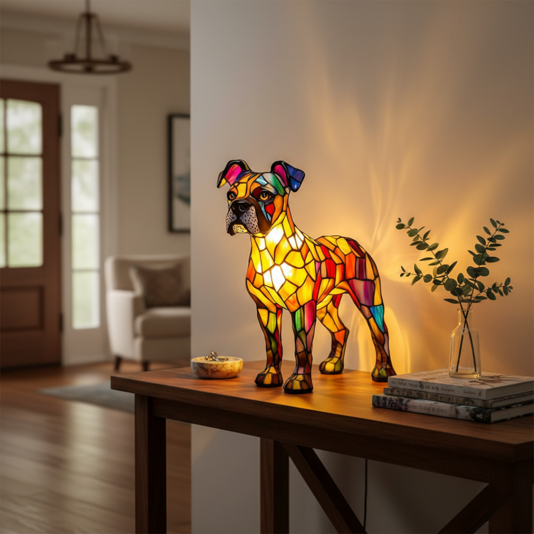 Geometrikus boxer kutya formájú LED lámpa – 2. kép