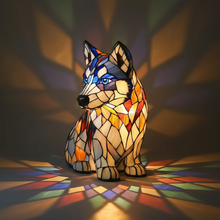 Színes geometrikus husky LED lámpa