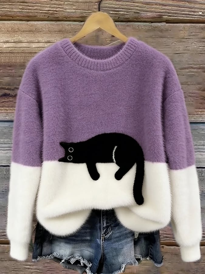 Puha oversize pulóver játékos motívummal – 20. kép