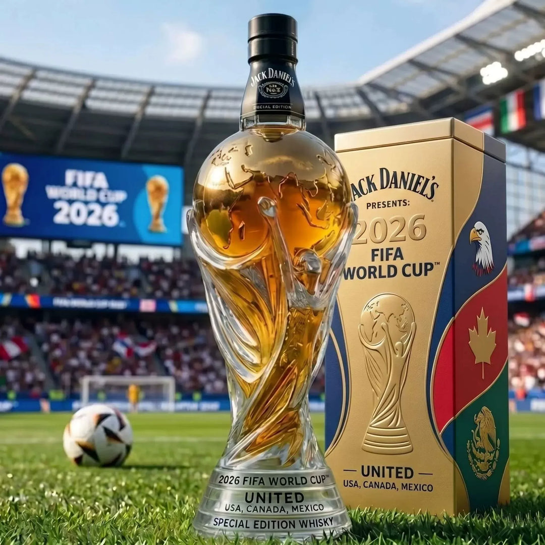 Trófea formájú foci-vb 2026 whisky dekanter