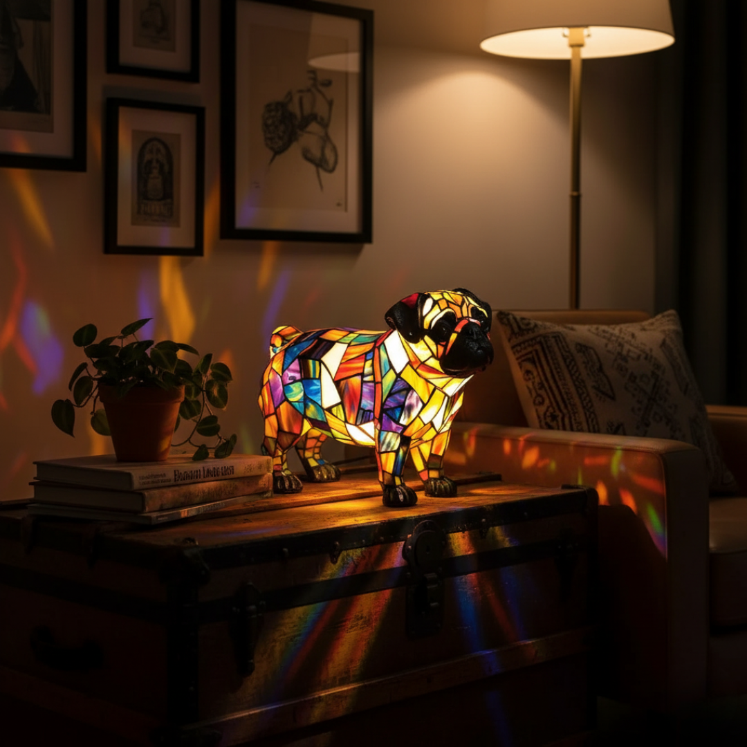 Színes geometrikus mopsz LED lámpa – 3. kép