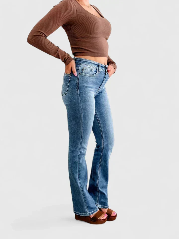 Kék alakformáló bootcut nadrág