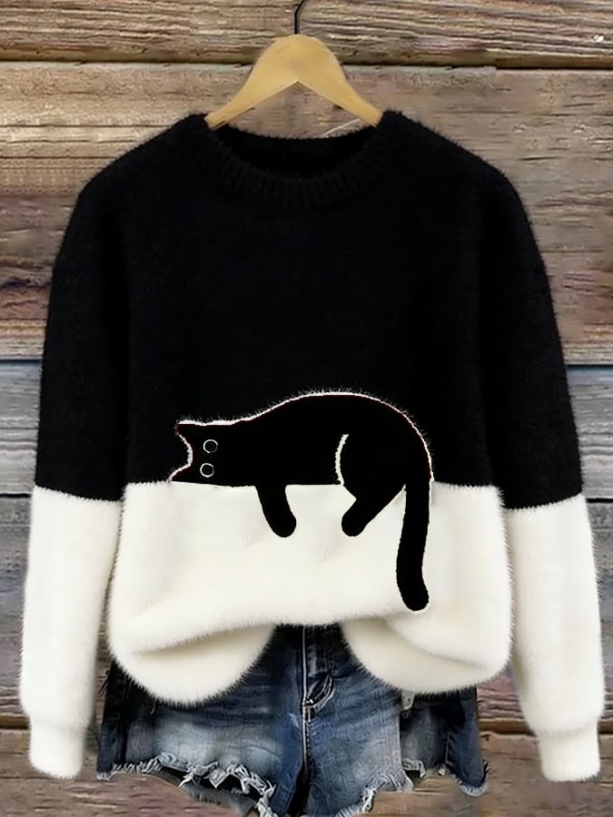 Puha oversize pulóver játékos motívummal – 15. kép