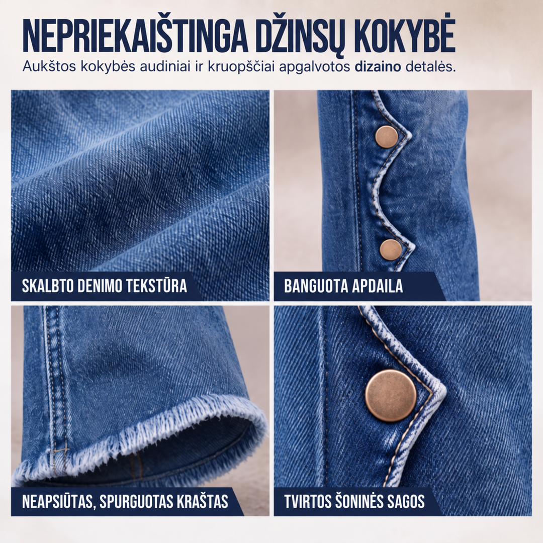 Magas derekú trapéz nadrág ívelt gombolással – 5. kép