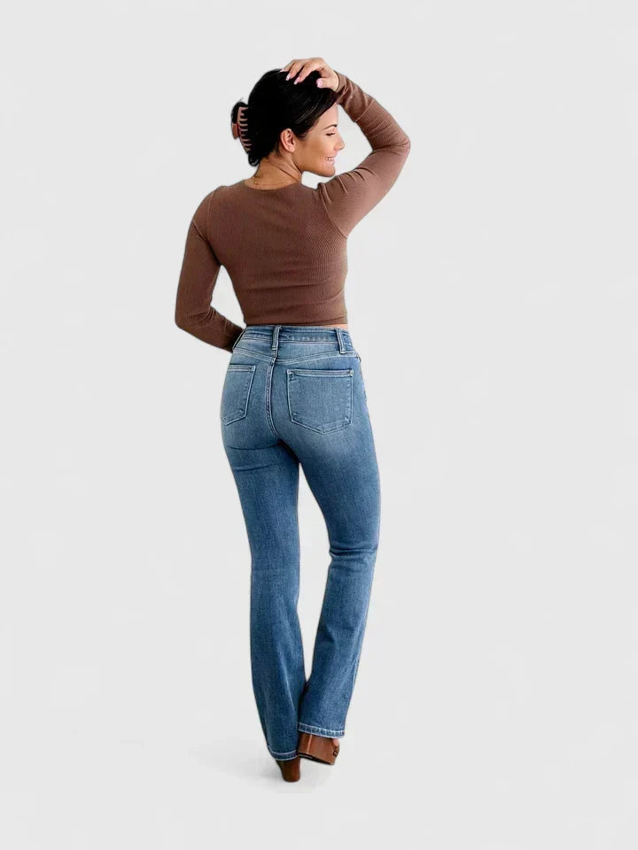 Kék alakformáló bootcut nadrág – 4. kép