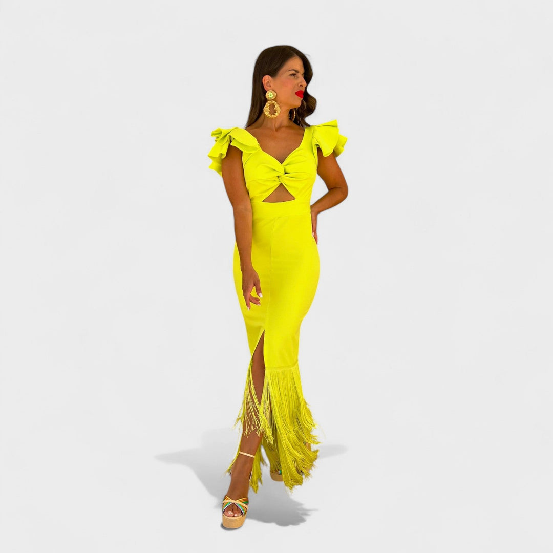Fodros flamenco stílusú maxi ruha