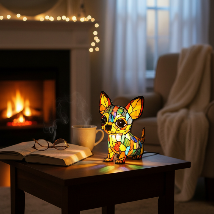 Színes geometrikus csivava LED lámpa – 3. kép