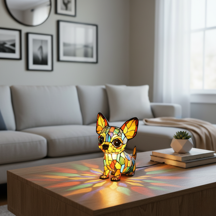 Színes geometrikus csivava LED lámpa – 2. kép