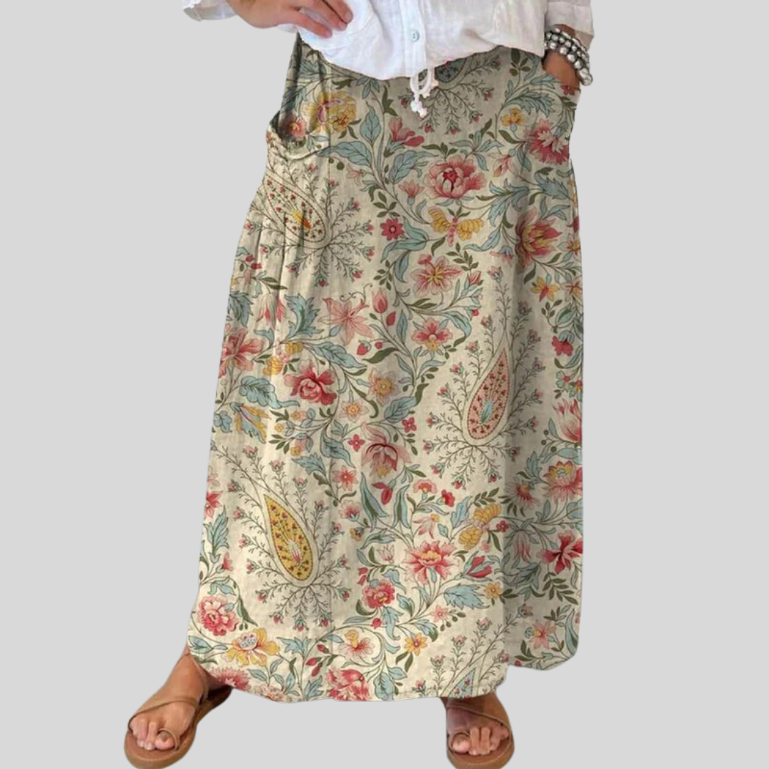 Vintage virágos művészi szoknya