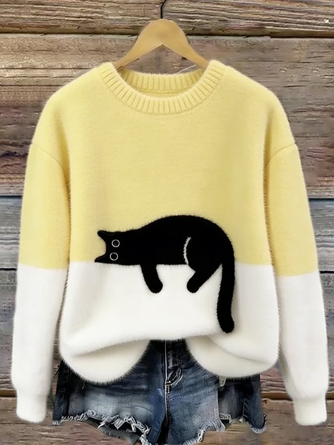 Puha oversize pulóver játékos motívummal – 17. kép
