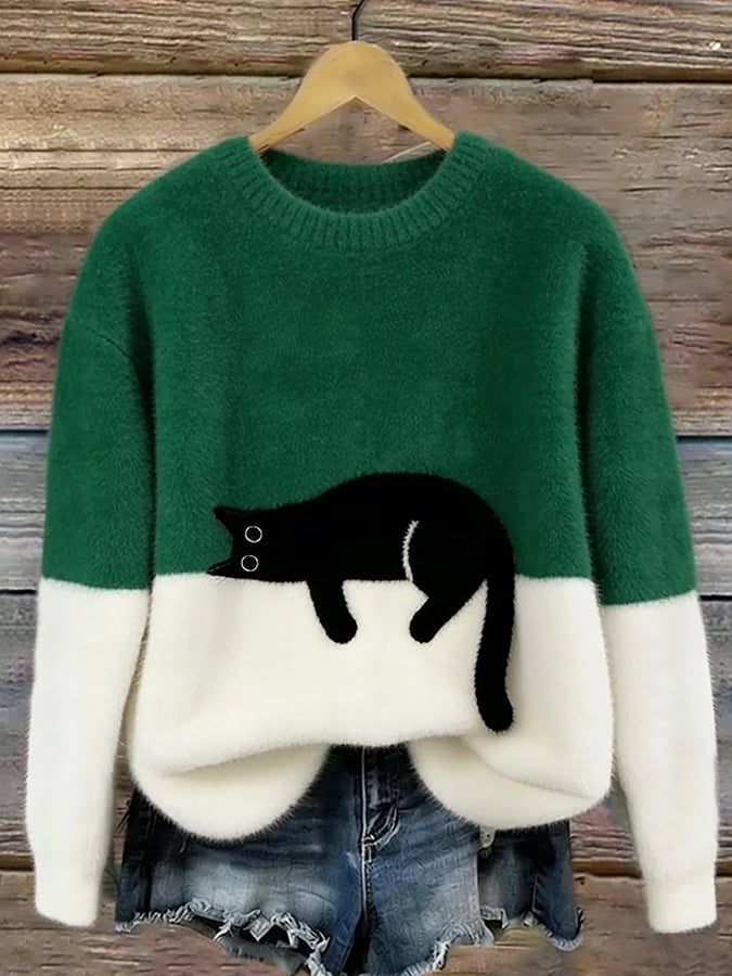 Puha oversize pulóver játékos motívummal – 4. kép
