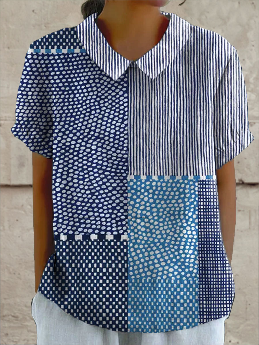 Patchwork mintás vidám ing élénk, színes patchwork mintával – 2. kép