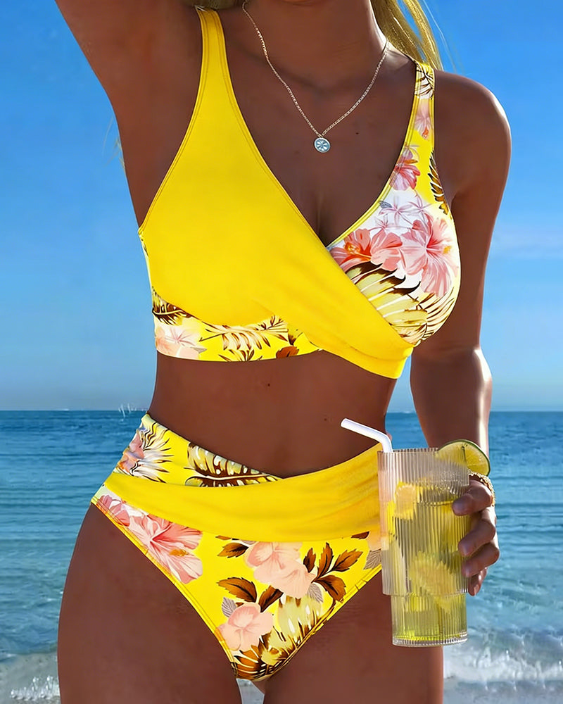 Virágmintás nyitott hátú tankini – 4. kép