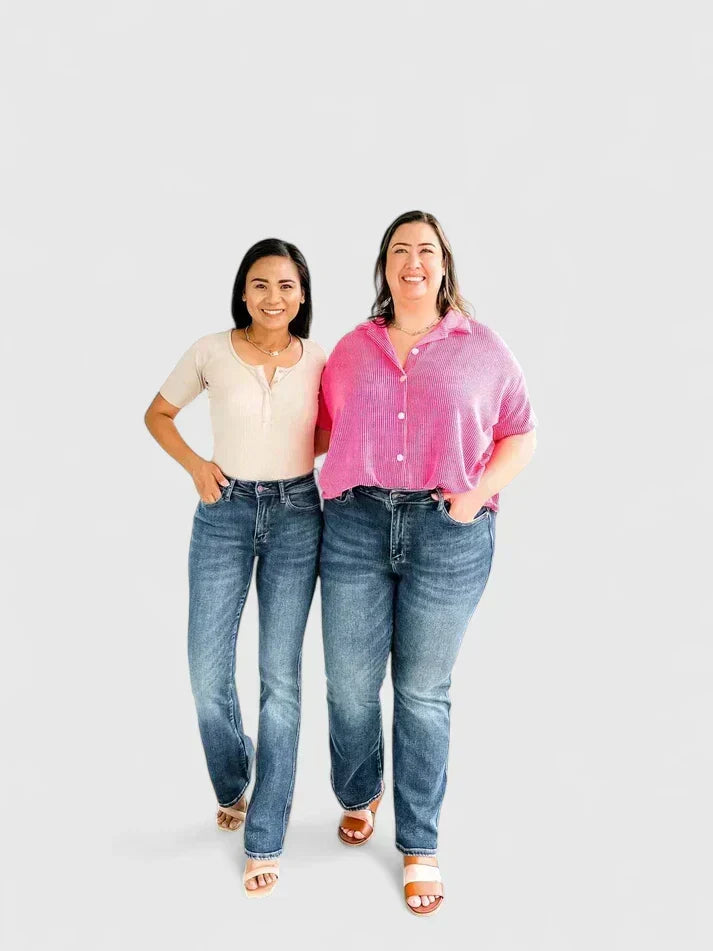 Kék alakformáló bootcut nadrág – 2. kép