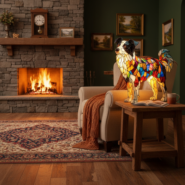 Geometrikus collie formájú színes LED lámpa – 2. kép