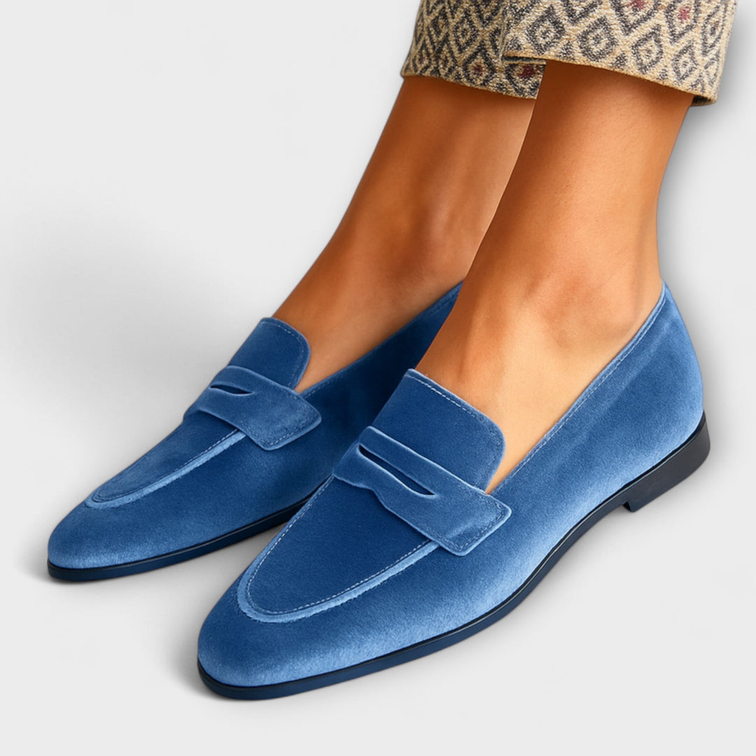 Puha bolyhos felületű penny loafer