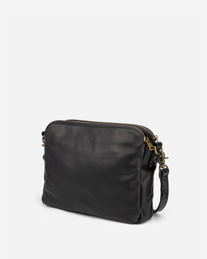 Háromrekeszes crossbody táska barna színben – 18. kép