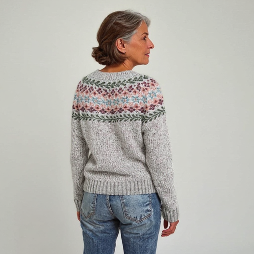 Meleg retro pulóver laza szabással női viseletben – 3. kép