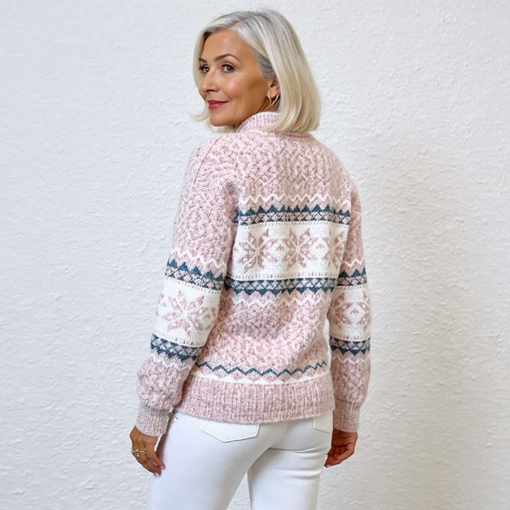 Meleg retro kötött pulóver női viseletben – 11. kép