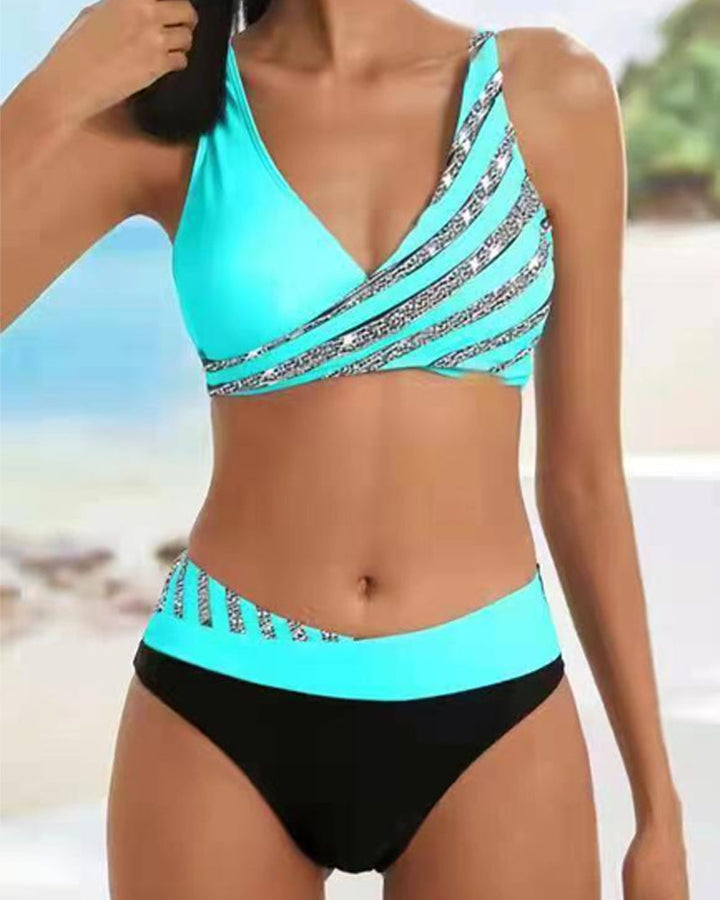 Boho mintás bikini meleg árnyalatokban – 2. kép