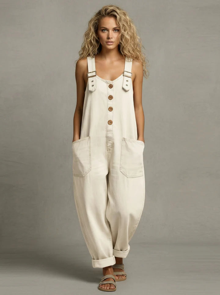 Csatos pántos, zsebes kertésznadrág gombsorral – 4. kép