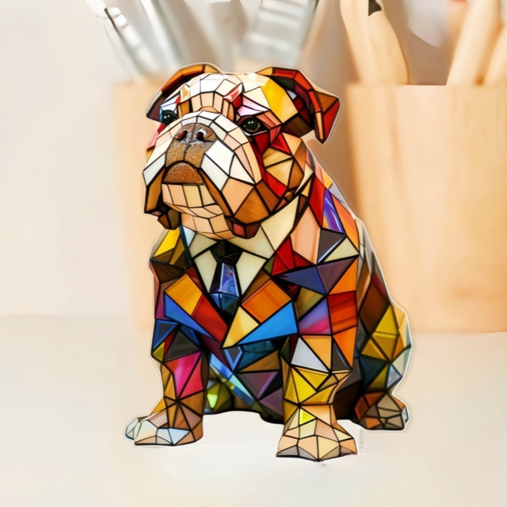 Geometrikus bulldog formájú színes LED lámpa