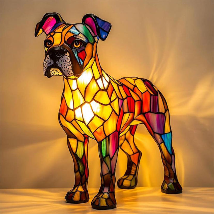 Geometrikus boxer kutya formájú LED lámpa