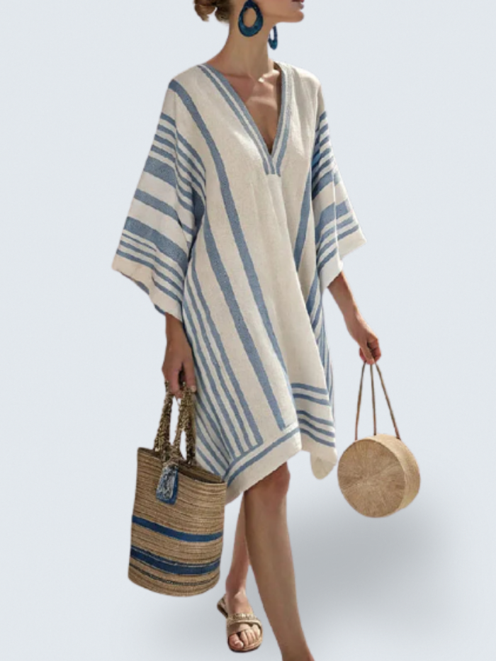 Bő V-nyakú boho nyári ruha