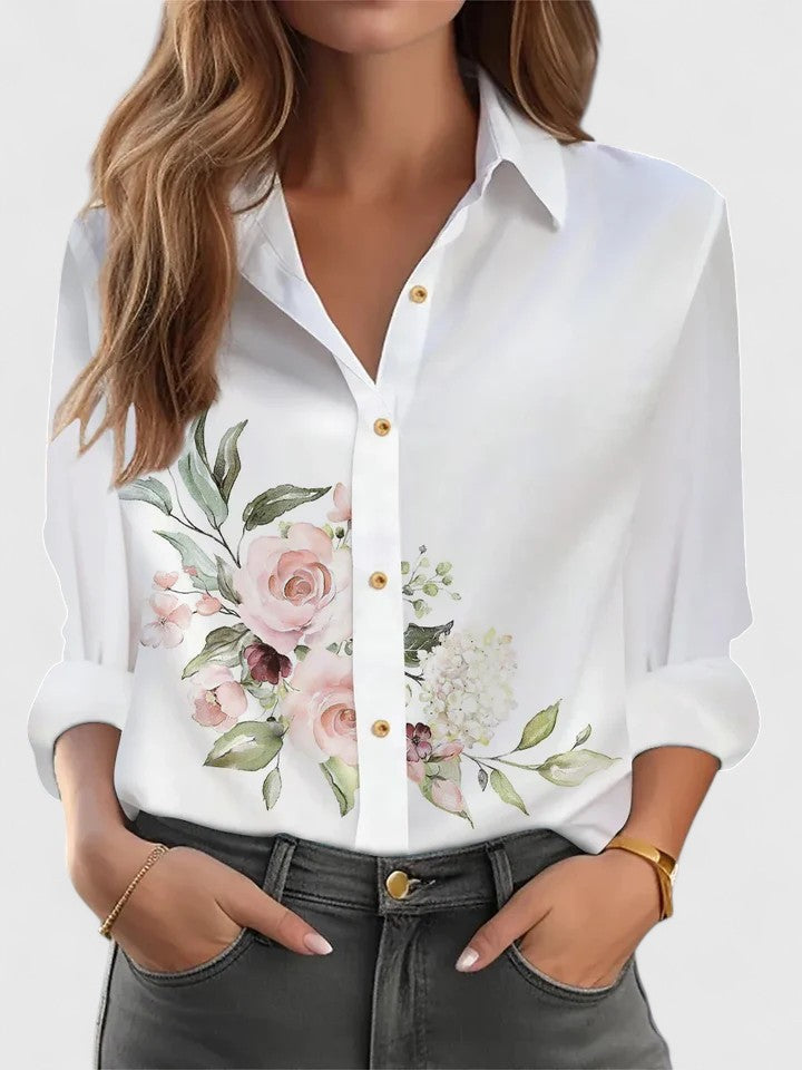 Bő hosszú ujjú elegáns blúz – 3. kép