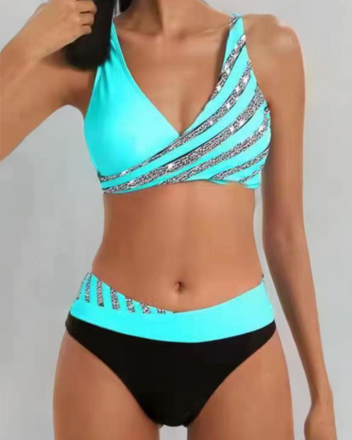 Boho mintás bikini meleg árnyalatokban