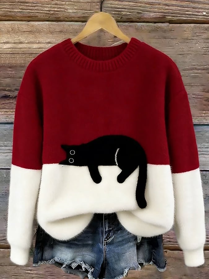 Puha oversize pulóver játékos motívummal – 16. kép