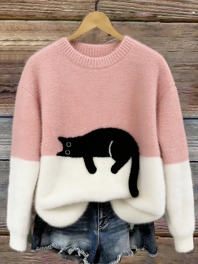 Puha oversize pulóver játékos motívummal – 12. kép