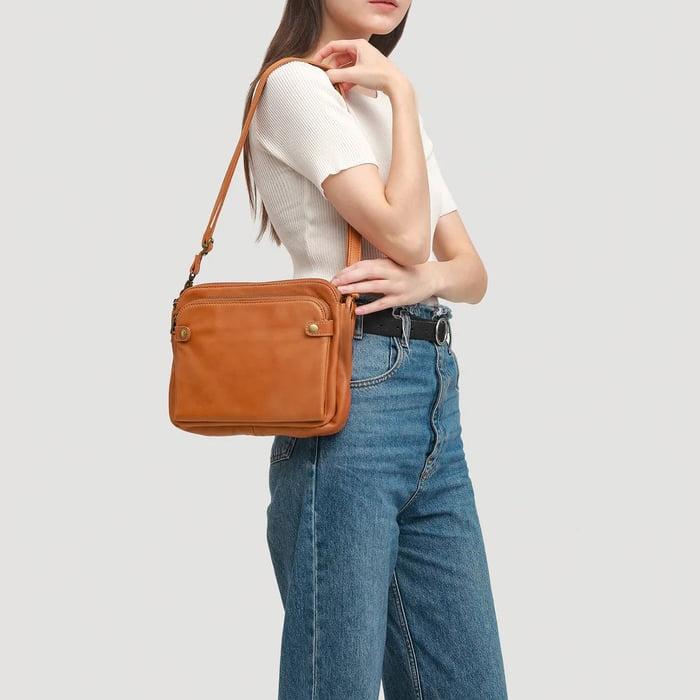 Háromrekeszes crossbody táska beépített pénztárcával – 7. kép