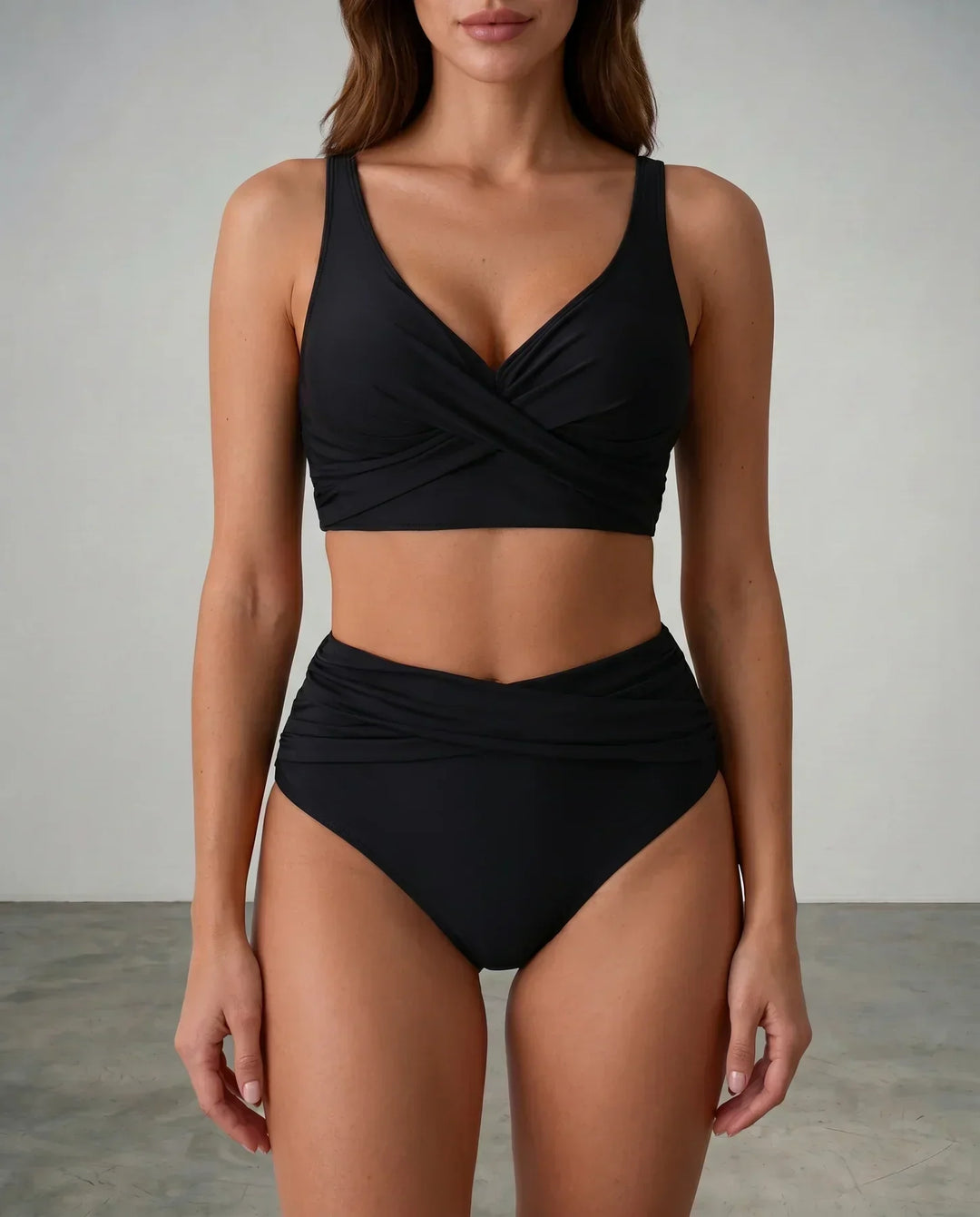 Átlapolt hatású drapírozott bikini – 7. kép