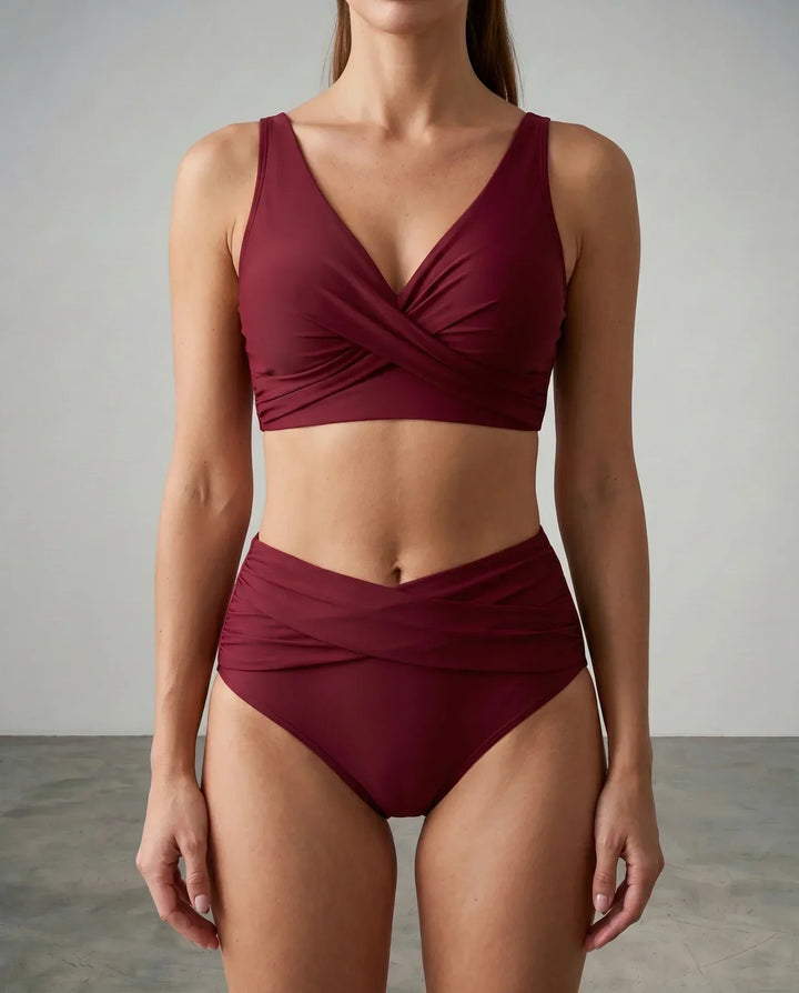Átlapolt hatású drapírozott bikini – 11. kép